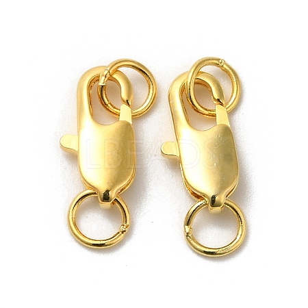 Brass Lobster Claw Clasps X-KK-P249-05B-G-1