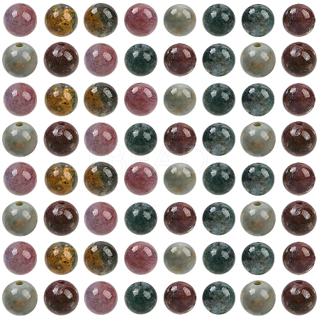 100Pcs Natural Indian Agate Beads G-SP0001-20B-1