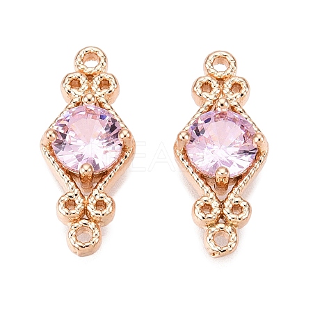Brass Pave Faceted Glass Connector Charms FIND-T070-03F-1