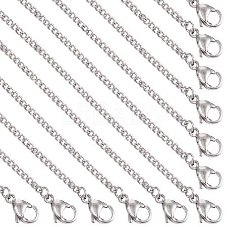 Titanium Steel Curb Chain Necklaces for Men Women NJEW-TAC0001-017-1