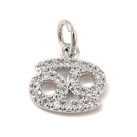 Brass Micro Pave Cubic Zirconia Charms KK-E077-02P-02-1