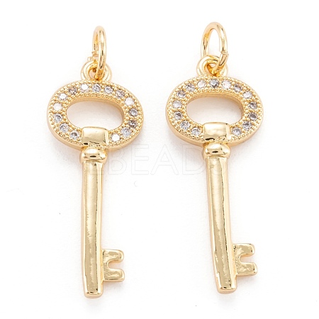 Brass Micro Pave Clear Cubic Zirconia Beads Pendants ZIRC-M114-11G-1