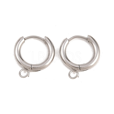 316 Stainless Steel Huggie Hoop Earring Findings X-EJEW-B158-01B-P-1