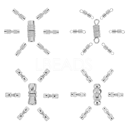 SUNNYCLUE 80 Sets 4 Style Brass Screw Clasps KK-SC0002-21-1