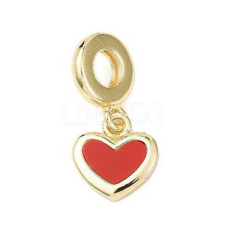 Brass Enamel European Dangle Charms KK-B159-01G-02-1