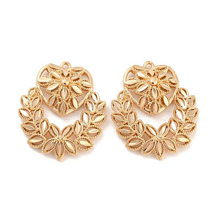Rack Plating Brass Hollow Pendants KK-P244-12KCG-1