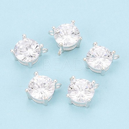 925 Sterling Silver Micro Pave Clear Cubic Zirconia Charms STER-N017-17C-S-1
