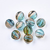 Two Tone Transparent Spray Painted Acrylic Corrugated Beads X-ACRP-T005-52B-1