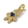 Rack Plating Brass Micro Pave Clear Cubic Zirconia Pendants KK-R158-02B-G-2