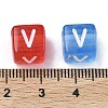 Spray Painted Transparent Acrylic Beads MACR-K365-07V-3