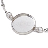 304 Stainless Steel Round Cabochon Setting Bracelets BJEW-JB11090-02-3