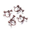 Rack Plated Brass Screw Clip-on Earring Findings KK-P169-04R-1