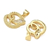 Brass Micro Pave Cubic Zirconia Pendants KK-L243-29G-01-2