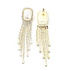 Crystal Rhinestone Dangle Stud Earrings with Imitation Pearl EJEW-C037-02C-LG-2