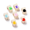 Rubberized Style Acrylic European Beads SACR-E009-10-1