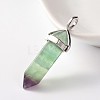 Faceted Bullet Natural Fluorite Double Terminated Pointed Pendants X-G-J261-B16-2