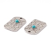 Synthetic Turquoise Half Round Pendants PALLOY-D013-04AS-3
