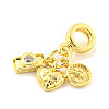 Rack Plating Brass Micro Pave Cubic Zirconia European Dangle Charms KK-P270-02A-G-2