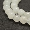 Faceted Natural White Jade Beads Strands G-F448-8mm-3