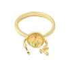 Brass Cuff Ring Settings KK-K297-15G-2