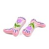 Boot Baking Paint Glass Enamel  Beads LAMP-C020-02F-3