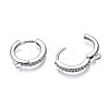 Brass Micro Pave Cubic Zirconia Huggie Hoop Earring Findings KK-T063-013P-NF-4