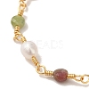Natural Pearl & Dyed Tourmaline Beaded Bracelet BJEW-C051-18G-2