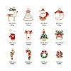 120Pcs 12 Style Light Gold Christmas Theme Alloy Enamel Pendants ENAM-LS0001-55-4