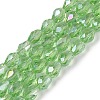 Transparent Electroplate Glass Beads Strands EGLA-N013-T8mm-B13-1