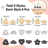 72Pcs 9 Style 304 Stainless Steel Beads STAS-SC0007-69-2