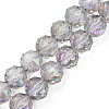 Electroplate Transparent Glass Beads Strands EGLA-N002-34B-C06-1