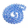 Electroplate Transparent Glass Beads Strands X-EGLA-N002-34B-C05-2
