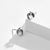 Rhodium Plated 925 Sterling Silver Stud Earrings STER-BB72164-4
