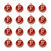 Golden Plated Alloy Enamel Charms X-ENAM-S118-03F-2