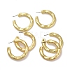 Textured Brass Stud Earrings EJEW-I250-02A-2