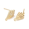 Brass Micro Pave Cubic Zirconia Stud Earring Findings KK-Z094-13G-2