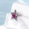 304 Stainless Steel Adjustable Open Cuff Statement Rings RJEW-C083-19P-03-3
