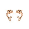 Dolphin Cubic Zirconia Stud Earrings for Girl Women EJEW-BB46472-A-5