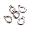Gunmetal Plated Alloy Letter Pendants PALLOY-J718-01B-O-2