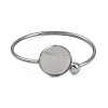 304 Stainless Steel Blank Bangle Bases with Flat Round STAS-Z088-01P-03-2