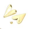Heart Brass Stud Earrings for Women EJEW-F311-02G-2