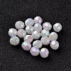 AB Color Plated Eco-Friendly Poly Styrene Acrylic Round Beads TACR-L004-6mm-78-1