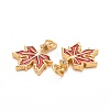 Autumn Theme Brass Cubic Zirconia Charms KK-P216-06MG-02-3