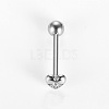 316L Surgical Stainless Steel Micro Pave Clear Cubic Zirconia Tongue Rings FS-WG6EDE0-01-4