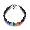 Natural/Synthetic Mixed Gemstone/Cat Eye Round Beaded Bracelets BJEW-L648-06-2