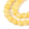 Natural Dyed Yellow Jade Gemstone Bead Strands X-G-R271-8mm-Y07-3