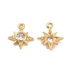 Brass Glass Charms KK-A179-10G-1