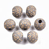 Painted Natural Wood Beads WOOD-T021-53A-05-1