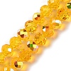 AB Color Plated Transparent Electroplate Beads Strands EGLA-H104-06E-1
