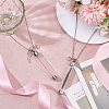 2Pcs Clear Plastic Tube Box & Alloy Paw Print and Wings Pendant Iron Chain Necklaces NJEW-DR00026-4